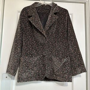 VELVET FLORAL BLAZER, Unique Piece, Pockets, Buttons, No Tags, Check Size